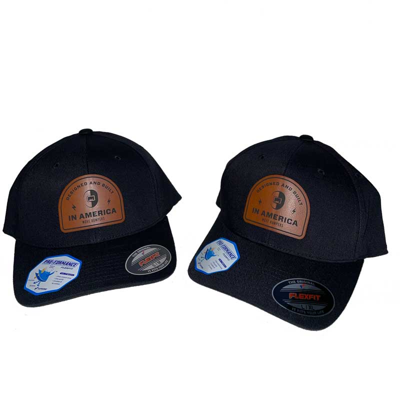 Black Flexfit cap - Designed &amp; Built in America patch - S/M or L/XL - MOVE Bumpers